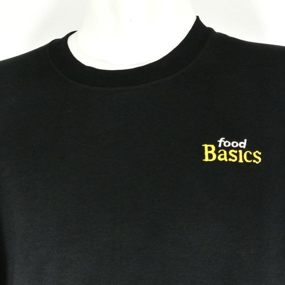 FOOD BASICS Grocery Store Employee Uniform Black Sweatshirt Shirt Size L Large - Picture 3 of 11